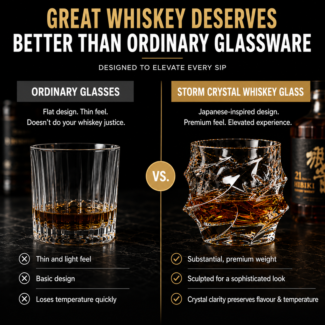 Storm Japanese Crystal Whiskey Glass