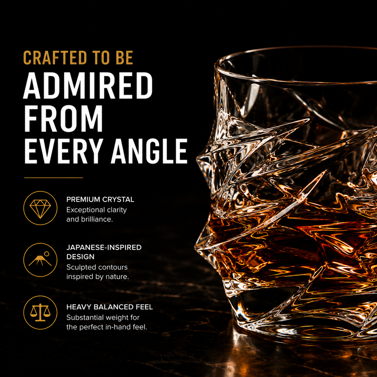 Storm Japanese Crystal Whiskey Glass