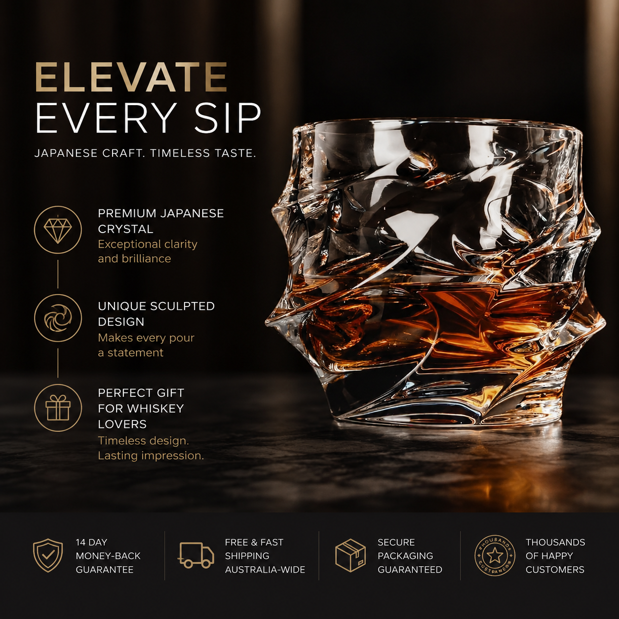 Storm Japanese Crystal Whiskey Glass